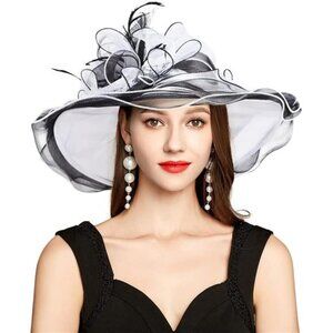 Kentucky Derby Hat for Women, Black White